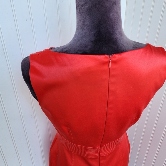 NWOT DAVID MEISTER Pencil Dress Womens Red Sleeveless Lined Carrier Sz 6 - Picture 8 of 15